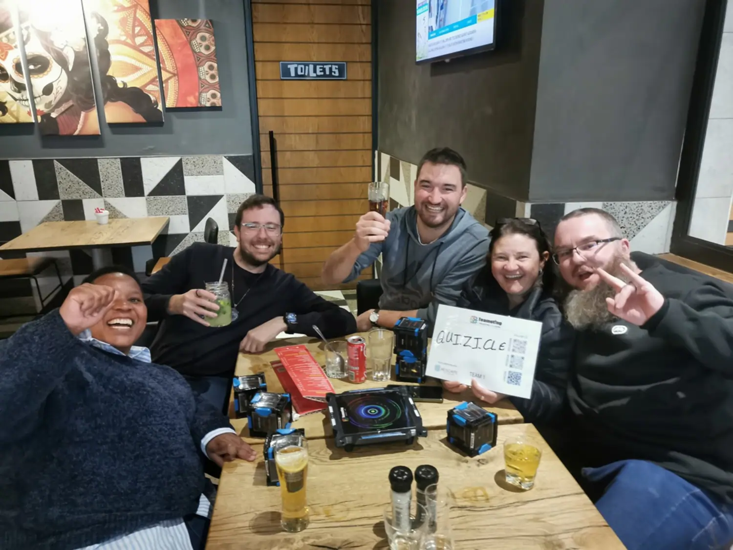 Group photograph at a Q2 Team Building Event for STT, hosted by Teamoting